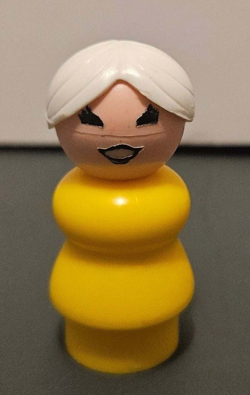 Fisher Price Little People Figures (Plastic Head & Body) Grandma Yellow White